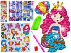 shumee Diamantová výšivka Mosaic Diamond Stickers OCEAN MERMAID Sada 21 samolepek