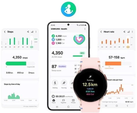 Chytré hodinky smartwatch Samsung Galaxy Watch6 chytré hodinky výkonné chytré hodinky zdravotní funkce operační systém Wear OS jedinečné funkce vyspělé funkce Google Pay EKG míra okysličení krve fitness hodinky vlajkový výkon kvalitní materiál EKG prémiové zpracování odolné materiály NFC platby interní paměť hudba multisport ovládání fotoaparátu