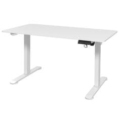 VINSETTO Výškově Nastavitelný Stůl 140X70Cm Elektrický Počítačový Stůl 4 Paměti Ergonomické Sedátko Stojící Hák Na Stůl Anti-Collision White 