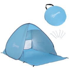 OUTSUNNY Beach Shelter Rychlá Montáž Plážový Stan Pop Up Tent, Automatic, Polyester, Blue, 200X150X119Cm 