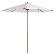 OUTSUNNY Dřevěný Slunečník Dřevěný Deštník Zahradní Deštník Balkonový Deštník 2,5 M Krémový 