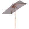Slunečník Skládací Zahradní Deštník Vyrobený Z Jedlového Dřeva, Nastavitelný Do 3 Úrovní, Šedý, 200X150X230Cm 