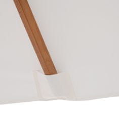 OUTSUNNY Slunečník Skládací Zahradní Deštník Vyrobený Z Jedlového Dřeva, Nastavitelný Do 3 Úrovní, Krémově Bílý, 200X150X230Cm 