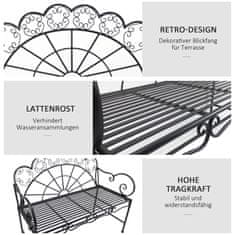 OUTSUNNY Zahradní Lavička, Lavička Do Parku, Lavička, Zahradní Nábytek, 2Místný Kovový 