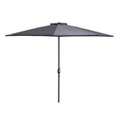 OUTSUNNY Slunečník Klikový Deštník Zahradní Deštník Market Deštník Kovový Půlkulatý Šedý + Černý 