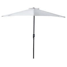 OUTSUNNY Slunečník Půlkulatý Deštník Klikový, Kov, Krémově Bílá + Černá 