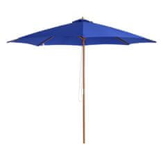 OUTSUNNY Slunečník Na Balkon 300 Cm Konzolový Slunečník Vyrobený Ze Dřeva Zahradní Deštník Balkonový Deštník Bambusový Modrý 