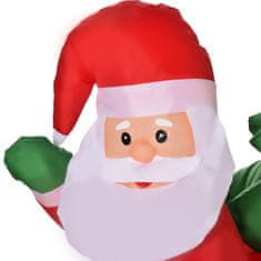 HOMCOM Led Figurka Motiv Santa Claus Se Sáněmi A Soby Sněhulák Nafukovací Vánoční Dekorace Osvětlená Zahrada Ip 44 D210 X Š80 X V120 Cm 