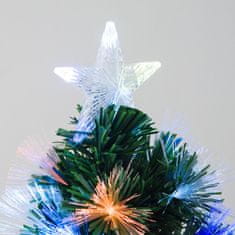 HOMCOM Vánoční Stromek 1,2 M Umělá Jedle 130 Větví Kovová Základna Pvc Vícebarevné Světelné Efekty Ø66 X 120H Cm 