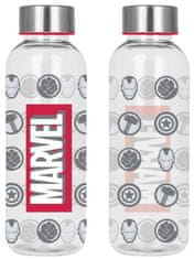 CurePink Plastová láhev na pití Marvel: Avengers (7 x 22 x 7 cm)