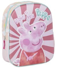 CurePink Dětský batoh Peppa Pig|Prasátko Pepa: Šťastný a zábavný (objem 8 litrů|25 x 31 x 10 cm)