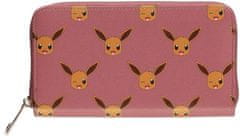 CurePink Dámská peněženka Pokémon: Eevee (19 x 10 x 2 cm) růžový polyuretan - polyester