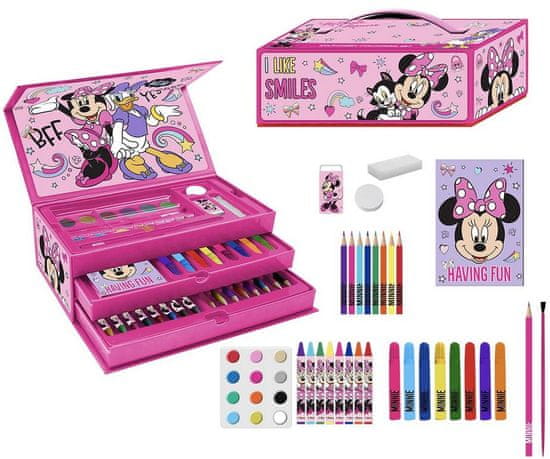 CurePink Kreativní set Disney|Minnie Mouse: Minnie a Daisy (10 x 27 x 14 cm)