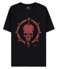 CurePink Pánské tričko Diablo IV: Necro Lebka (M) černá bavlna