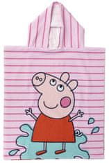 CurePink Dětský ručník - pončo Peppa Pig|Prasátko Pepa: Jeden sluneční den (50 x 115 cm)