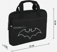 CurePink Taška na tablet DC Comics|Batman: Logo (25 x 18 x 2 cm)