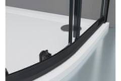 WellMall POINT BLACK LOR 80 Clear Čtvrtkruhový sprchový kout s akrylátovou vaničkou