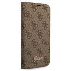 Guess GUBKP14XHG4SHW hard silikonové pouzdro iPhone 14 PRO MAX 6.7" brown book 4G Vintage Gold Logo