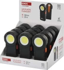 Emos COB LED svítilna plastová, 3× AAA