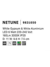 Nova Luce NOVA LUCE nástěnné svítidlo NETUNE bílá sádra a bílý hliník LED 6W 220-240V 3000K IP20 9831050