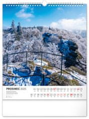 Presco Publishing NOTIQUE Nástěnný kalendář Toulky českou krajinou 2025, 30 x 34 cm