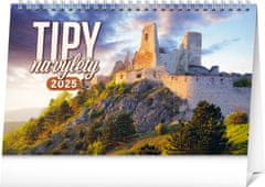 Grooters NOTIQUE Stolový kalendár Tipy na výlety 2025, 23,1 x 14,5 cm