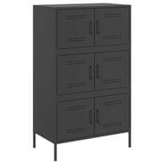 Vidaxl Skříň highboard černá 68 x 39 x 113 cm ocel