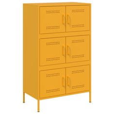 Vidaxl Skříň highboard hořčicově žlutá 68 x 39 x 113 cm ocel