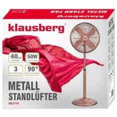 KLAUSBERG Stojanový ventilátor 40Cm 50W kovový Klausberg Kb-7719 Rosegold