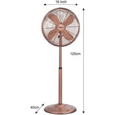 KLAUSBERG Stojanový ventilátor 40Cm 50W kovový Klausberg Kb-7719 Rosegold