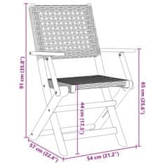 Vidaxl 3dílný bistro set béžový polyratan a masivní dřevo