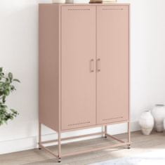 Vidaxl Skříň highboard růžová 68,5 x 38,5 x 123,5 cm ocel