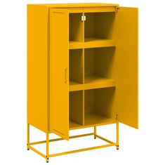 Vidaxl Skříň highboard hořčicově žlutá 68,5 x 38,5 x 123,5 cm ocel