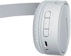 Panasonic RB-HF420BE-W, bezdrátové sluchátka, přes hlavu, Bluetooth, Mikrofon, XBS, 50 hodin výdrž, bílá