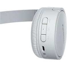 Panasonic RB-HF420BE-W, bezdrátové sluchátka, přes hlavu, Bluetooth, Mikrofon, XBS, 50 hodin výdrž, bílá