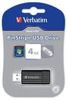 Verbatim USB Flash Disk Store 'n' Go PinStripe USB 4GB, černý