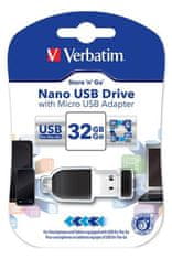 Verbatim Store 'n' Stay NANO 32GB USB 2.0 + OTG adapter černá