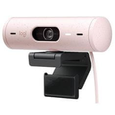 Logitech webkamera BRIO 500, Full HD, 4x zoom,RightLight 4 s HDR, růžová,USB-C