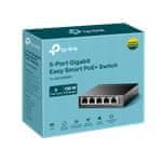 TP-Link Switch TL-SG105MPE Easy Smart, 5x GLAN, 4x PoE+, 120W