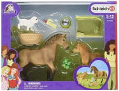 Schleich Horse Club 42432 Set hříbě a Quarter kůň se štěňátkem a doplňky