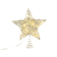 ACA Lightning  LED vánoční hvězda, teplá bílá, 3xAA, IP20, stříbrná barva