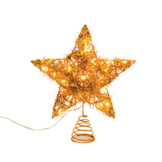 ACA Lightning  LED vánoční hvězda, teplá bílá, 3xAA, IP20, zlatá barva