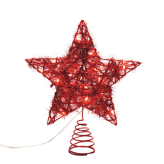 ACA Lightning  LED vánoční hvězda, teplá bílá, 3xAA, IP20, červená barva