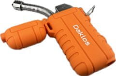 Daklos Plazmový nabíjecí vodě a větruodolný flexibilní elektrický zapalovač s LED světlem v dárkové krabičce - Záchranářský oranžový