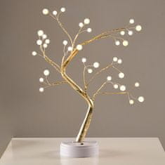 ACA Lightning  LED dekorační zlatý stromek 36 LED, 50cm, 3x baterie AA, USB port, teplá bílá