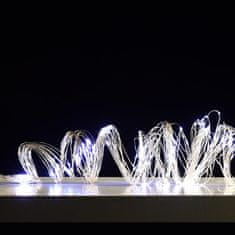 ACA Lightning  LED dekorační stříbrná girlanda 400 LED, 8 funkcí, studená bílá, 3m, 20 řetězů, 230V, IP44