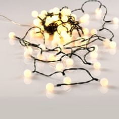ACA Lightning  LED vánoční světelný řetez - Kuličky, 3x8m, bílá barva, IP44, 80 LED