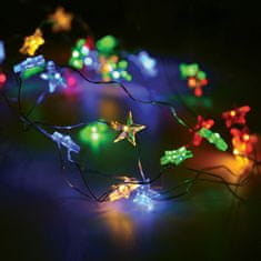 ACA Lightning  LED vánoční dekorační girlanda - RGB hvězdičky, RGB barva, 200 cm, IP20, 2xAA