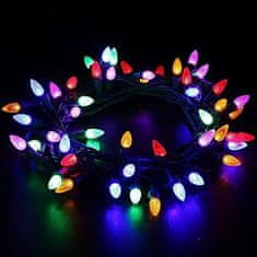 ACA Lightning  LED vánoční světelný řetez - Šištičky, 3x7m, RGB, IP44, 8 funkcí, 100 LED
