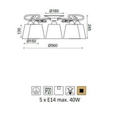 ACA  Stropní svítidlo LAVA max. 5x40W/E14/230V/IP20